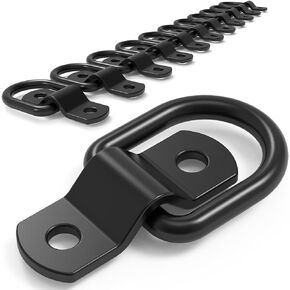 12PCS D Rings Tie Down Anchors Hooks,1/4" D Lashing Ring Cargo Tie Down Anchors for Trailer,Heavy Duty Tie Down Anchors for Trucks RV Camper Van Boats Surface Mount,2400 Pound Capacity