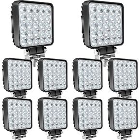 LED Work Lights for Truck Tractor, 75W 7000lm 4 Inch Square LED Light Pods Cube Waterproof LED Off-Road Light Bar for Car Boat ATV UTV RV Golf Cart Lawn Mower 12V 24V,10Pack in Kuwait