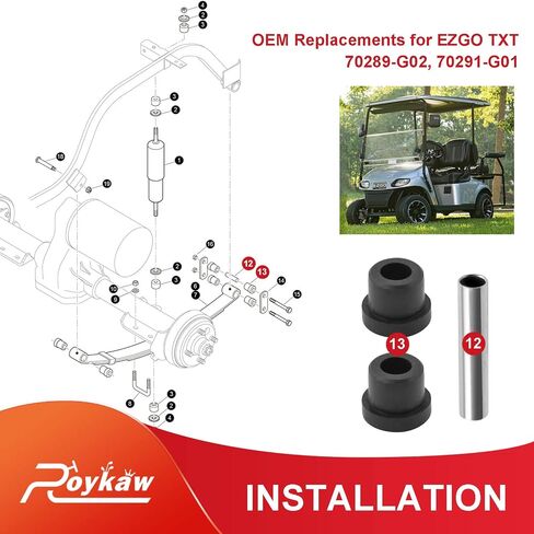 مجموعة جلبة وأكمام زنبركية لعربة الجولف من Roykaw لطرازات EZGO TXT/Medalist 1994-up & Club Car DS 1976-up تحل محل OEM # 70291G01، 70289G02، 1012303، 1015583 in Saudi Arabia