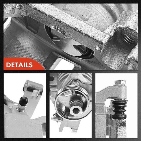 مجموعة فرجار قرص الفرامل الخلفية A-Premium مع دعامة متوافقة مع موديلات مختارة من Chevy وPontiac وSaturn - Malibu 2004-2012، Cobalt 2005-2008، HHR 2008-2010، Pursuit 2006، G5، G6، Aura، Ion in Saudi Arabia
