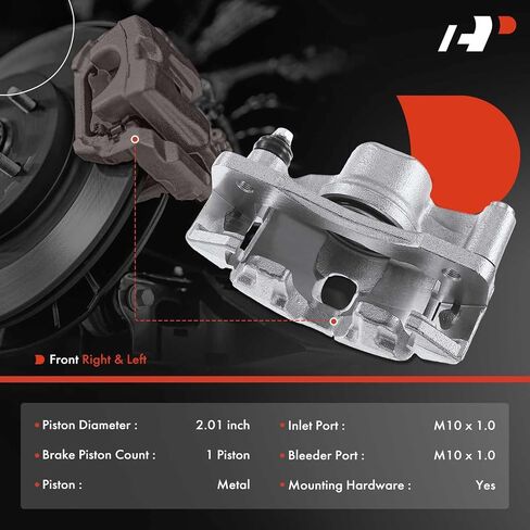 A-Premium Disc Brake Caliper Assembly with Bracket Compatible with Select Honda Models - Civic 1990-2000, CRX 1990-1991, Civic del Sol 1993-1997 - Front Driver and Passenger Side, 2-PC Set in Saudi Arabia
