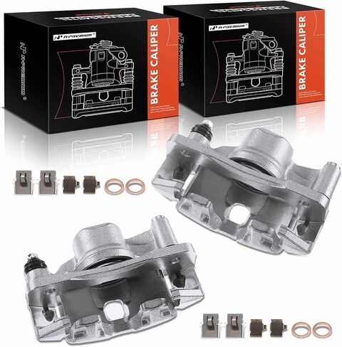A-Premium Disc Brake Caliper Assembly with Bracket Compatible with Select Honda Models - Civic 1990-2000, CRX 1990-1991, Civic del Sol 1993-1997 - Front Driver and Passenger Side, 2-PC Set in Saudi Arabia