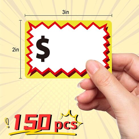 150 قطعة من ملصقات بيع المرآب، ملصق سعر الفناء مع مساحة كتابة فارغة كبيرة (2 × 3 بوصة)، ملصقات ملصقات الأسعار ذاتية اللصق، ملصقات بيع Rummage لأسواق السلع المستعملة، ومبيعات الفناء ومبيعات العقارات in Kuwait