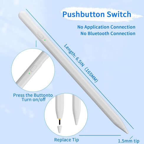 Stylus Pens for Touch Screens, Universal Fine Point iPad Pencil with Magnetic Adsorption Compatible with iPhone/iPad/Samsung/Android/Tablet & Other Touch Screens (White Gradient Pink) in Saudi Arabia
