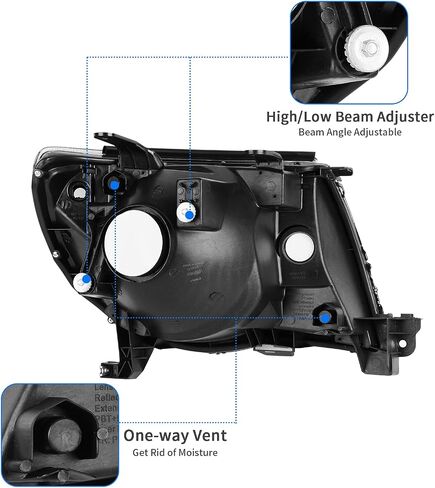 مجموعة المصابيح الأمامية DWVO متوافقة مع 2005 2006 2007 2008 2009 2010 2011 Tacoma Pickup Truck OE Style استبدال غطاء الكروم مع عاكس كهرماني in Saudi Arabia