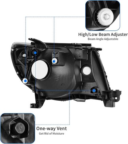 مجموعة المصابيح الأمامية DWVO متوافقة مع 2005 2006 2007 2008 2009 2010 2011 Tacoma Pickup Truck OE Style استبدال غطاء الكروم مع عاكس كهرماني in Saudi Arabia