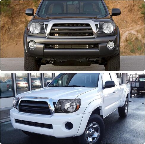 مجموعة المصابيح الأمامية DWVO متوافقة مع 2005 2006 2007 2008 2009 2010 2011 Tacoma Pickup Truck OE Style استبدال غطاء الكروم مع عاكس كهرماني in Saudi Arabia