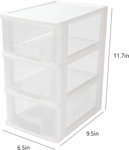 Desktop 3 Drawer Organzier, Pink Plastic Small Drawer Organizer, Desktop Organizer for Office Home and Bathroom in Kuwait