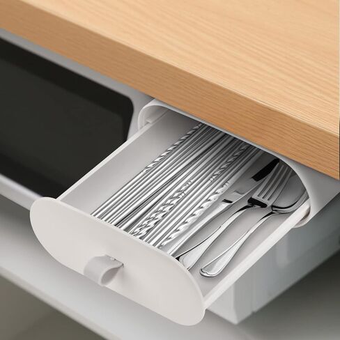 YOOUSOO كبير تحت درج المكتب، 2 عبوة ذاتية اللصق منظم تخزين تحت المكتب، درج مكتب مخفي منزلق للخارج، حامل أقلام قابل للتركيب للمكتب والمنزل والمطبخ in Kuwait