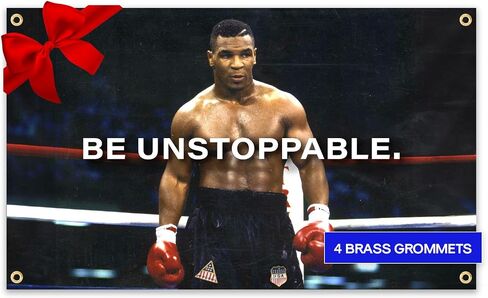 Be Unstoppable Mike Gym Motivational Banner Flag 3x5 FT Fitness, Workout, and Exercise Inspiration, Indoor or Outdoor Wall Hanging College Dorm Art and Home Decor, Weather and Fade Resistant in Saudi Arabia