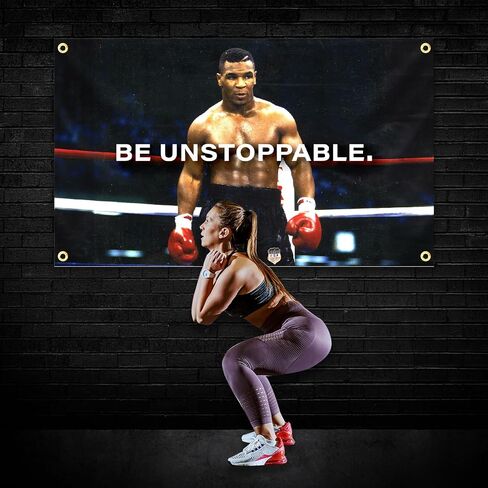 Be Unstoppable Mike Gym Motivational Banner Flag 3x5 FT Fitness, Workout, and Exercise Inspiration, Indoor or Outdoor Wall Hanging College Dorm Art and Home Decor, Weather and Fade Resistant in Saudi Arabia