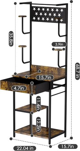 Motorcycle Helmet Holder,Large Standing Helmet Holder,with Drawer Motorcycle Helmet Rack,Helmet Rack is Suitable for Storing Motorcycle Accessories,Helmet Stand 22.04" Lx15.74 Wx66.92 H in Kuwait