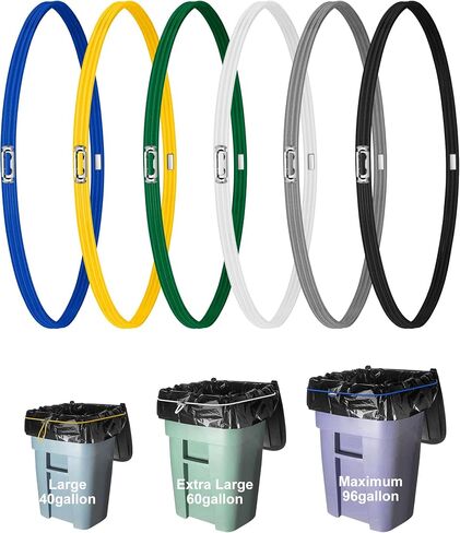 Garbage Can Bands Cord Lord Design Adjustable Large Trash Can Rubber Bands Fits 8-33 Gallon Trash Cans Multifunction Bands Litter Box Bands for Kitchen Tables Picnic Party in Saudi Arabia