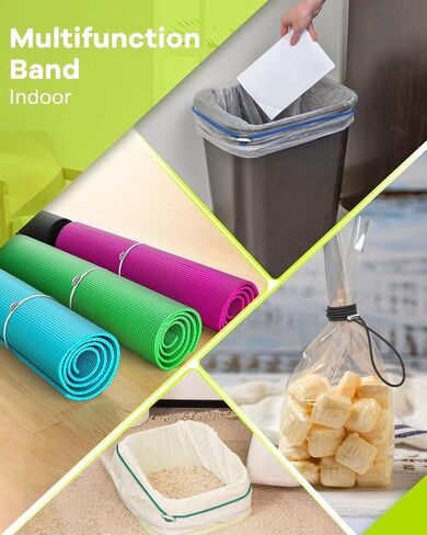 Garbage Can Bands Cord Lord Design Adjustable Large Trash Can Rubber Bands Fits 8-33 Gallon Trash Cans Multifunction Bands Litter Box Bands for Kitchen Tables Picnic Party in Saudi Arabia