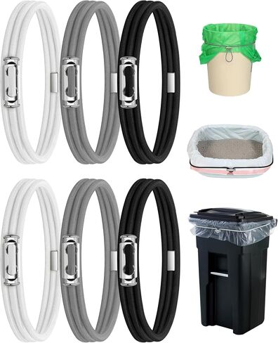 Garbage Can Bands Cord Lord Design Adjustable Large Trash Can Rubber Bands Fits 8-33 Gallon Trash Cans Multifunction Bands Litter Box Bands for Kitchen Tables Picnic Party in Saudi Arabia