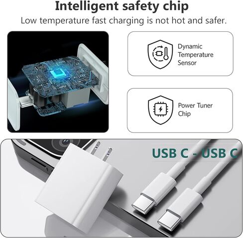 Fast USB C Charger for iPad Pro, 20W Fast iPad Charger Block with 6FT USB C to USB C Cable for iPad Pro 12.9/11 inch(2022/2021/2020),Air 5th/4th,Mini 6th,10th,iPhone 15,15 Plus,15 Pro,15 Pro Max in Kuwait