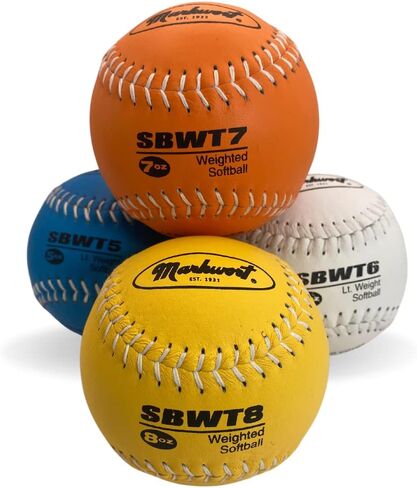 Markwort 12" Weighted Training Softball Set Leather Cover - Set of 4 Balls in Saudi Arabia