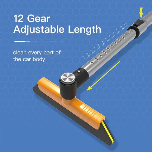 37.4'' Ice Scraper and 12 Gear Extendable Snow Brush for Car Windshield with 360° Pivoting Brush Head for Car Auto Truck SUV in Saudi Arabia