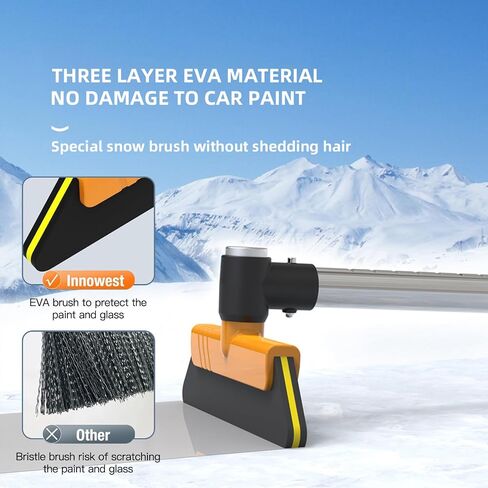 37.4'' Ice Scraper and 12 Gear Extendable Snow Brush for Car Windshield with 360° Pivoting Brush Head for Car Auto Truck SUV in Saudi Arabia