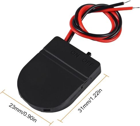 20pcs Button Battery Holder Coin Cell Battery Holder with Switch 1X CR2032 Battery Holder Battery Storage Boxes Cover with Leads On ON-Off Switch Socket Container CR2032 3V-Black in Saudi Arabia