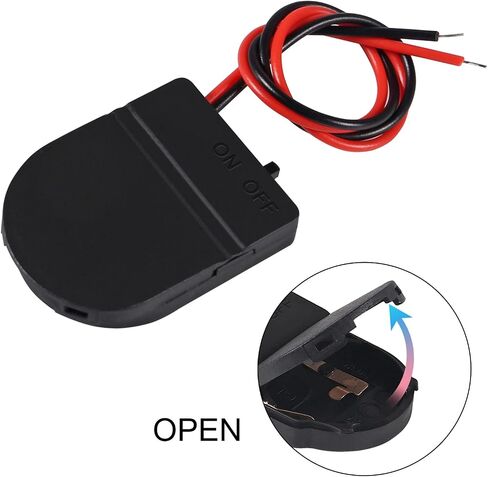 20pcs Button Battery Holder Coin Cell Battery Holder with Switch 1X CR2032 Battery Holder Battery Storage Boxes Cover with Leads On ON-Off Switch Socket Container CR2032 3V-Black in Saudi Arabia