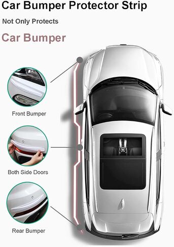 4 Packs Car Bumper Protector Strip,Front and Back Corner Bumper Guard for Car Anti Collision Strips,Universal Bumper Protector Trim Tape 40x5CM (Black) in Saudi Arabia