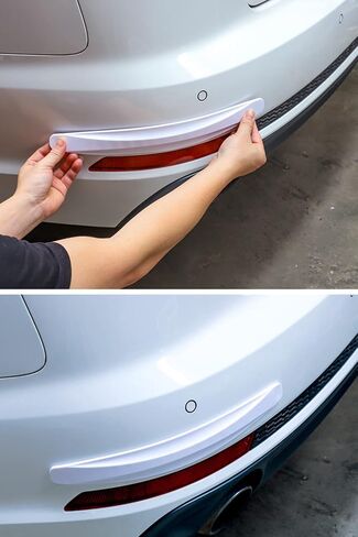 4 Packs Car Bumper Protector Strip,Front and Back Corner Bumper Guard for Car Anti Collision Strips,Universal Bumper Protector Trim Tape 40x5CM (Black) in Saudi Arabia