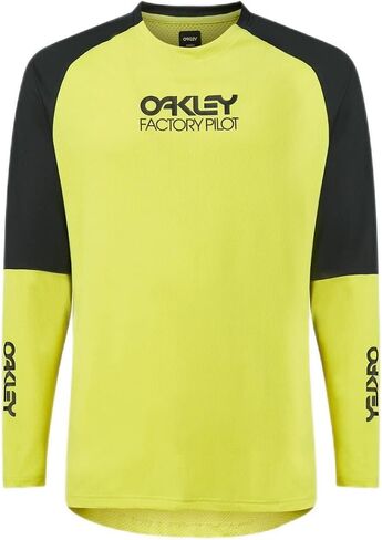 قميص Oakley Factory Pilot MTB طويل الأكمام II، أسود/كبريت، صغير in Saudi Arabia