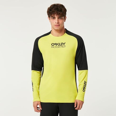 قميص Oakley Factory Pilot MTB طويل الأكمام II، أسود/كبريت، صغير in Saudi Arabia