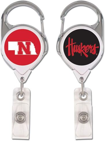 حامل شارة WinCraft NCAA Nebraska Cornhuskers حامل شارة ممتاز قابل للسحب، حامل شارة ممتاز قابل للسحب، أحمر، مقاس واحد in Kuwait