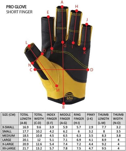 قفازات الإبحار Gill Pro - إصبع قصير مع أصابع بطول 3/4 للإبحار أو التجديف أو الرياضات اللوحية أو التجديف أو ركوب الأمواج شراعيًا in Kuwait