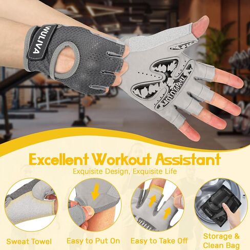 Detachable Workout Gloves for Men and Women, Weight Lifting Gloves with Flexible Wrist Strap, Excellent Grip, Full Protection for Gym Exercise and Training in Saudi Arabia