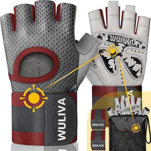 Detachable Workout Gloves for Men and Women, Weight Lifting Gloves with Flexible Wrist Strap, Excellent Grip, Full Protection for Gym Exercise and Training in Saudi Arabia