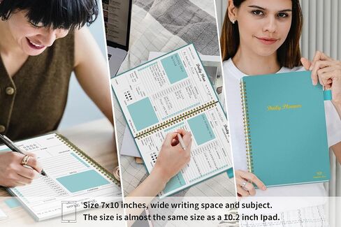 Daily Planner Undated, To Do List Notebook with Hourly Schedule Calendars Meal, Spiral Appointment Organizers Notebook for Man/Women, Pocket,Pen Loop, 160 Pages (7x10") in Saudi Arabia