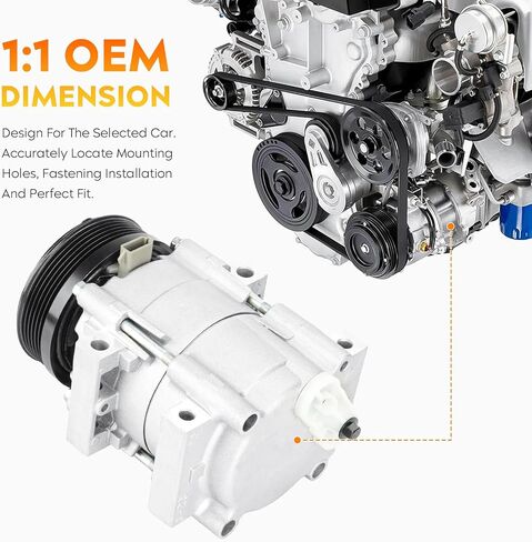 AC Compressor and A/C Clutch for Ford Taurus 3.0L 2001 2002 2003 2004 2005 2006 2007, Mercury Sable 3.0L 2001 2002 2003 2004 2005, 6511475 10103090 in Saudi Arabia