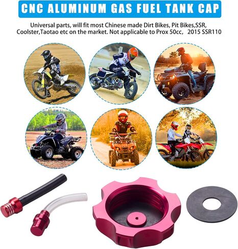 JINGKE CNC Aluminum Gas Fuel Tank Cap with Breather Valve for 50cc 70cc 90cc 110cc 125cc 140cc 150cc 160cc Pit Dirt Motor Bike Dirt Bike ATV Taotao SSR Roketa (BLACK)… in Saudi Arabia