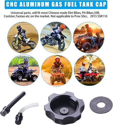 JINGKE CNC Aluminum Gas Fuel Tank Cap with Breather Valve for 50cc 70cc 90cc 110cc 125cc 140cc 150cc 160cc Pit Dirt Motor Bike Dirt Bike ATV Taotao SSR Roketa (BLACK)… in Saudi Arabia