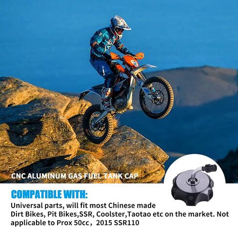 JINGKE CNC Aluminum Gas Fuel Tank Cap with Breather Valve for 50cc 70cc 90cc 110cc 125cc 140cc 150cc 160cc Pit Dirt Motor Bike Dirt Bike ATV Taotao SSR Roketa (BLACK)… in Saudi Arabia