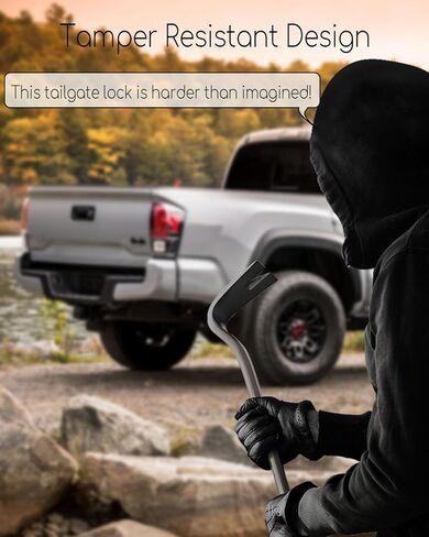 Tailgate Anti-Theft Lock Fit for Ford F-Series F150 F250 F350 2016 2017 2018 2019 2020 2021 2022 2023, Tailgate Locks with Heavy-Duty Aluminium Alloy for Pickup Truck- Black in Kuwait