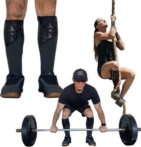 UNBROKENSHOP Shin Sleeves Pro Black 7mm Neoprene, Weightlifting, Deadlift, Rope Climb, Box Jumps for Men and Women, A Pair in Saudi Arabia