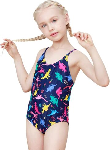ملابس سباحة للفتيات من PASHOP قطعة واحدة للأطفال من عمر 4 إلى 8 سنوات، ملابس سباحة للفتيات الصغيرات مع حزام قابل للتعديل in Kuwait