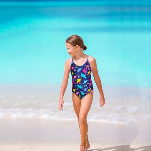 ملابس سباحة للفتيات من PASHOP قطعة واحدة للأطفال من عمر 4 إلى 8 سنوات، ملابس سباحة للفتيات الصغيرات مع حزام قابل للتعديل in Kuwait