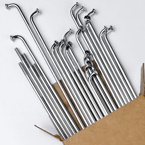 BaveL 36 Pcs 14G J Bend Bicycle Stainless Steel Spokes (70 mm-90 mm),Cycle Spokes with Brass Nipples,Mountain Bike Stainless Spokes,for MTB,Ebike,City Bikes-Replacement/Repair Spokes in Saudi Arabia