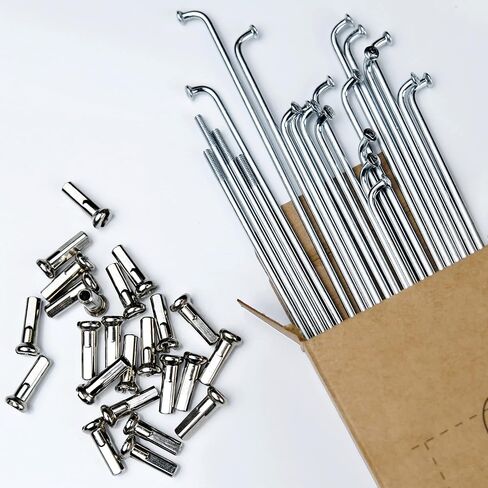 BaveL 36 Pcs 14G J Bend Bicycle Stainless Steel Spokes (70 mm-90 mm),Cycle Spokes with Brass Nipples,Mountain Bike Stainless Spokes,for MTB,Ebike,City Bikes-Replacement/Repair Spokes in Saudi Arabia