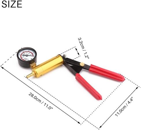 مجموعة نزف الفرامل 2 في 1 المحمولة لاختبار ضخ الفرامل، 16 قطعة أداة نزف قابض الفرامل مع محولات قياس مجموعة نزف سائل الفرامل للسيارات للدراجة والدراجة النارية والسيارة والشاحنة (أحمر) in Kuwait