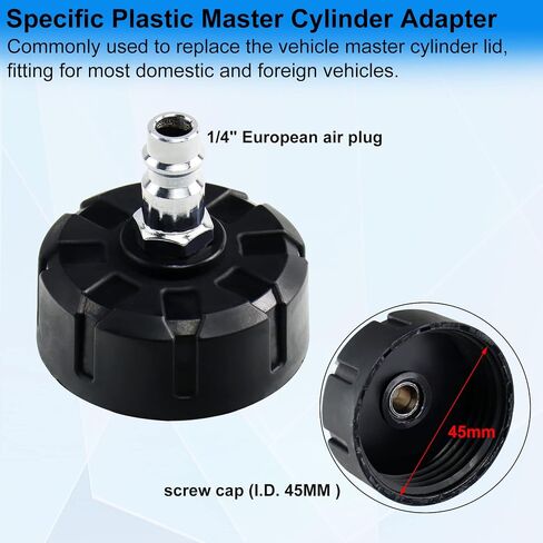 JoyFans Brake Clutch System Master Cylinder Adapter Kit, Works with Brake Bleeder Tool for Car Truck Brake Fluid Replacement, Automotive Universal 5PCS in Black Case in Saudi Arabia