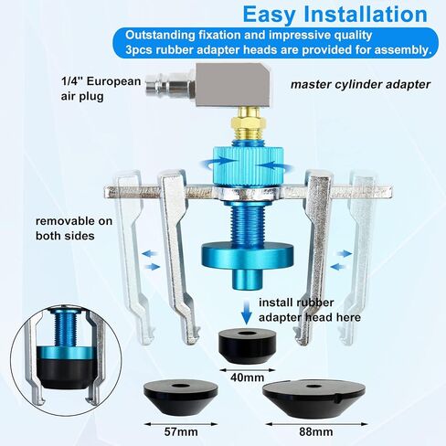 JoyFans Brake Clutch System Master Cylinder Adapter Kit, Works with Brake Bleeder Tool for Car Truck Brake Fluid Replacement, Automotive Universal 5PCS in Black Case in Saudi Arabia