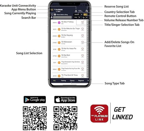تتميز آلة الكاريوكي Platinum Cello2 بميكروفونين لاسلكيين، وأكثر من 23 ألف أغنية: 7 آلاف أغنية تاغالوغية فلبينية + 4 آلاف أغنية هندية + 12 ألف أغنية إنجليزية وفيديو رقمي وتسجيل الأغاني ودعم التطبيقات in Saudi Arabia