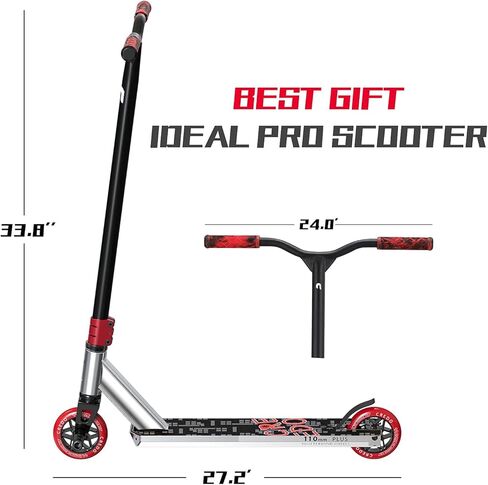 سكوتر احترافي - سكوتر حيلة - مصمم للأولاد والبنات، خدعة للمراهقين - سكوتر احترافي للأطفال بعمر 8 سنوات فما فوق ومناسب للراكبين من جميع المستويات in Kuwait