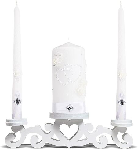 شموع الزفاف الاحتفالية من Unity Candle مدى الحياة - عمود 6 بوصات و10 بوصات مستدقة كبيرة، أفضل مجموعة شموع لحفلات الزفاف - شموع زخرفية كبيرة - velas de boda velas Blancas para boda in Saudi Arabia